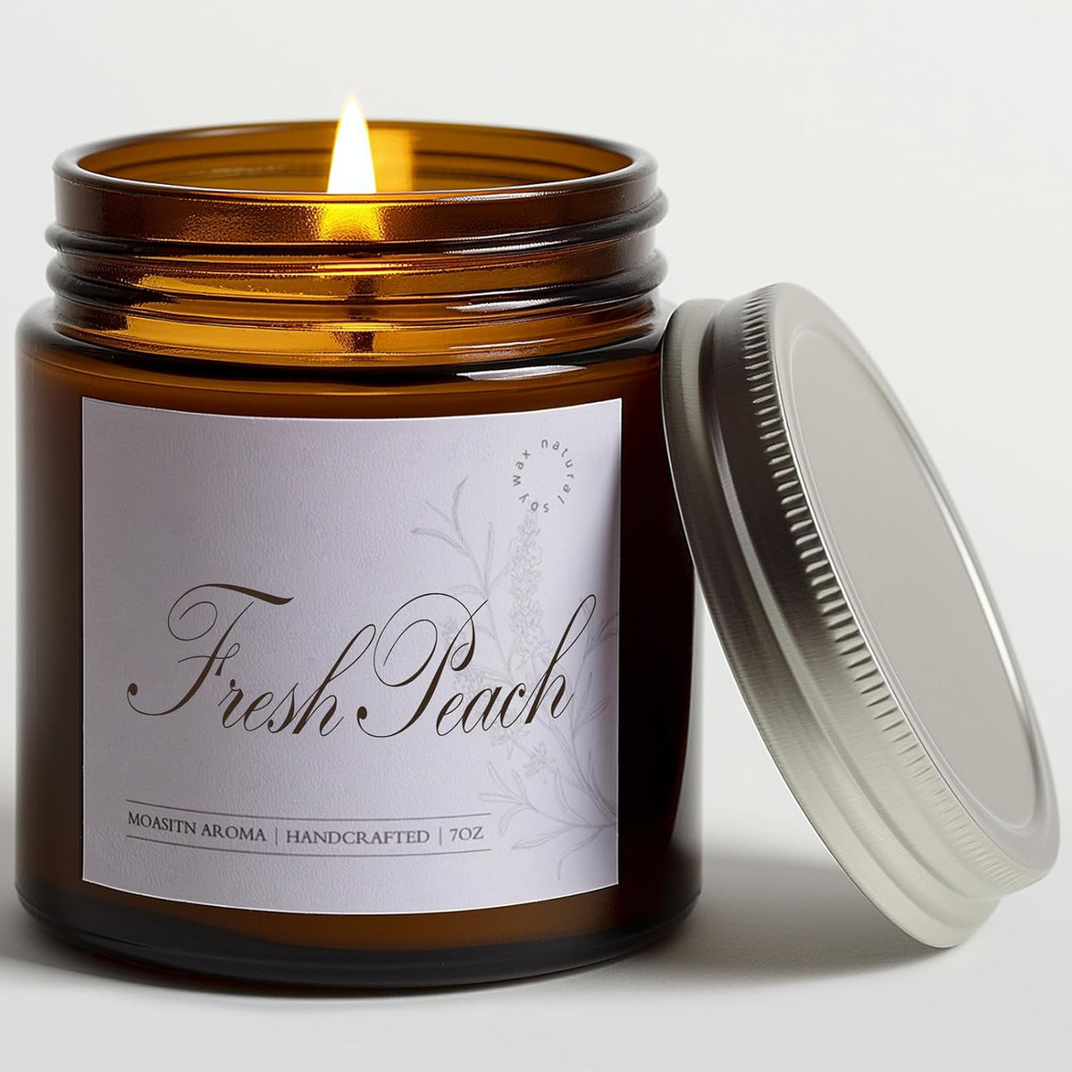 Fresh Peach Scented Candles for Home|Sweet Orange,Peach,Floral Scented Soy Candle| Longlasting Aromatherapy Candle Gift for Women,Men for Birthday,Summer,Holiday|7oz
