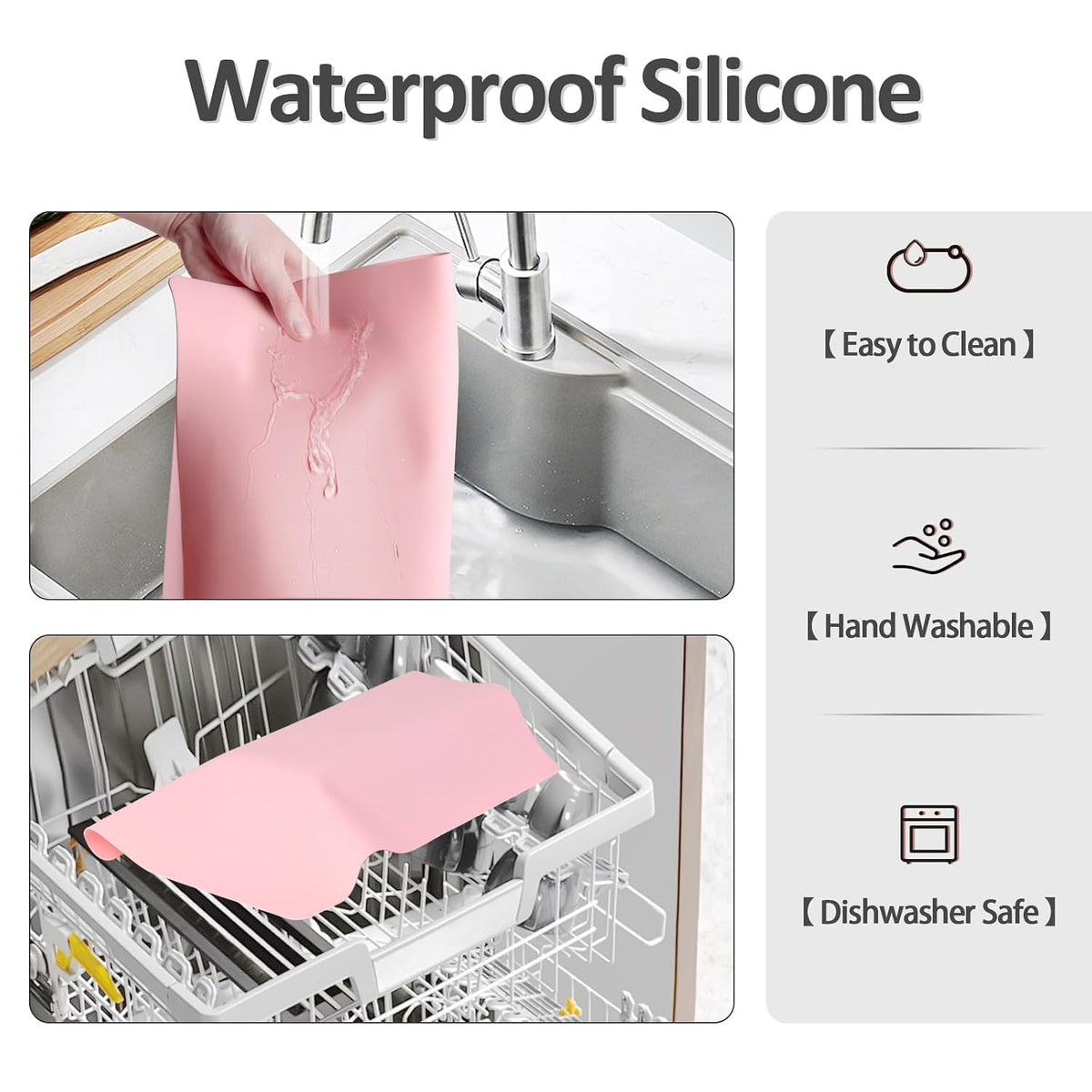 Silicone Makeup Mat for Vanity, 15.7 x 11.8 in, Pink