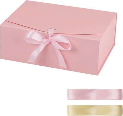 Gift Box,8x8x4 Gift Boxes with Lids for Presents,Pink Magnetic Gift Box for Wrapping,Birthday, Wedding, Bridesmaid Proposal, Christmas,Includes Ribbon,Card