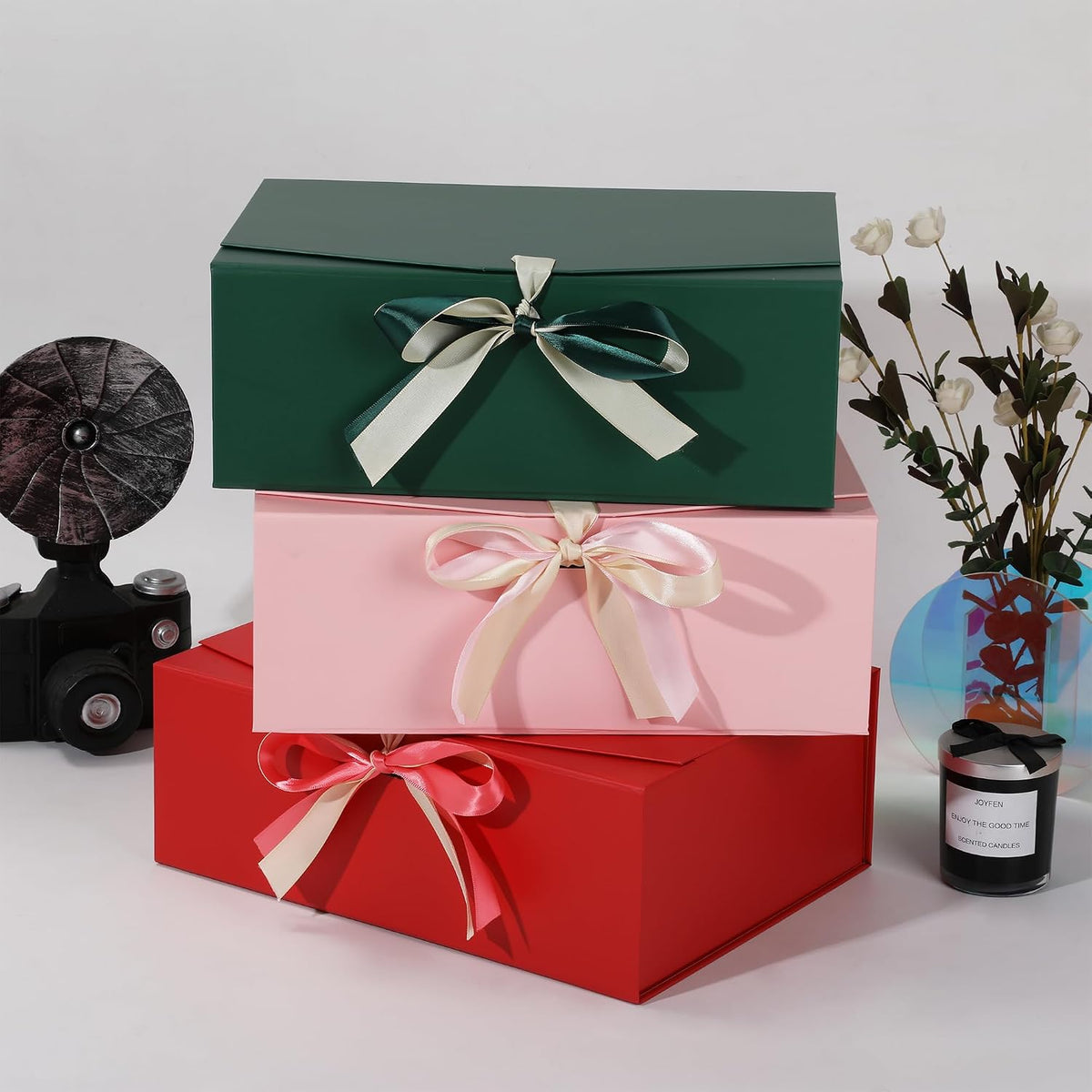 Gift Box,8x8x4 Gift Boxes with Lids for Presents,Pink Magnetic Gift Box for Wrapping,Birthday, Wedding, Bridesmaid Proposal, Christmas,Includes Ribbon,Card