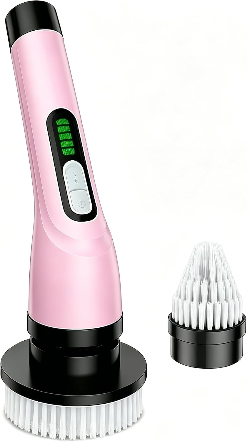 Rechargeable Cordless Rotating Cleaning Brush, Handheld Electric Household Scrub Brush for Bathroom, Shower, Bathtub, Tile and Multiple Home Surfaces