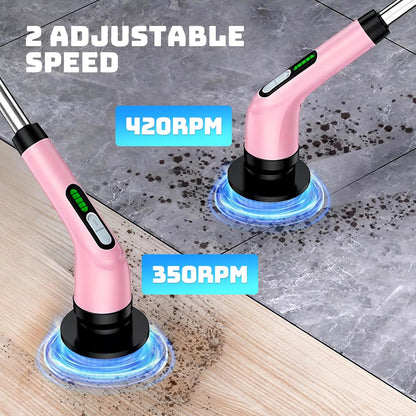 Rechargeable Cordless Rotating Cleaning Brush, Handheld Electric Household Scrub Brush for Bathroom, Shower, Bathtub, Tile and Multiple Home Surfaces