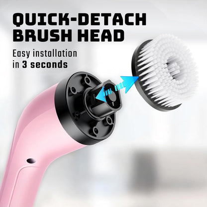 Rechargeable Cordless Rotating Cleaning Brush, Handheld Electric Household Scrub Brush for Bathroom, Shower, Bathtub, Tile and Multiple Home Surfaces