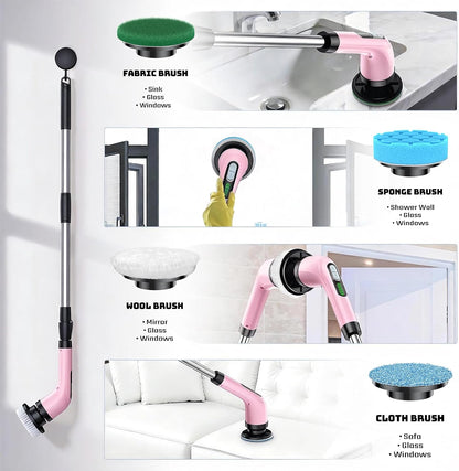 Rechargeable Cordless Rotating Cleaning Brush, Handheld Electric Household Scrub Brush for Bathroom, Shower, Bathtub, Tile and Multiple Home Surfaces