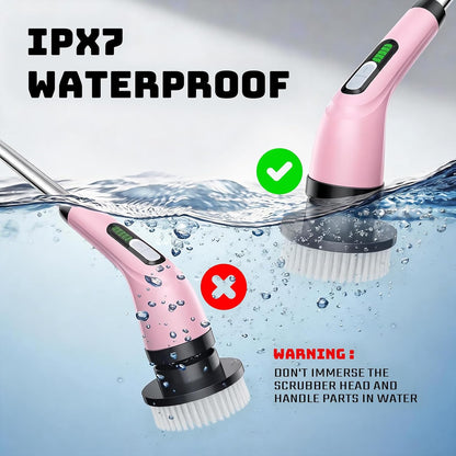 Rechargeable Cordless Rotating Cleaning Brush, Handheld Electric Household Scrub Brush for Bathroom, Shower, Bathtub, Tile and Multiple Home Surfaces