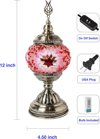 Turkish Mosaic Lamp Kit | DIY Art & Craft Project for Adults | Make Your Own Handmade Lamp (Pink)