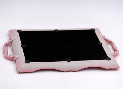 Antique Decorative Pink Framed Square Mirror Tray (Pink)