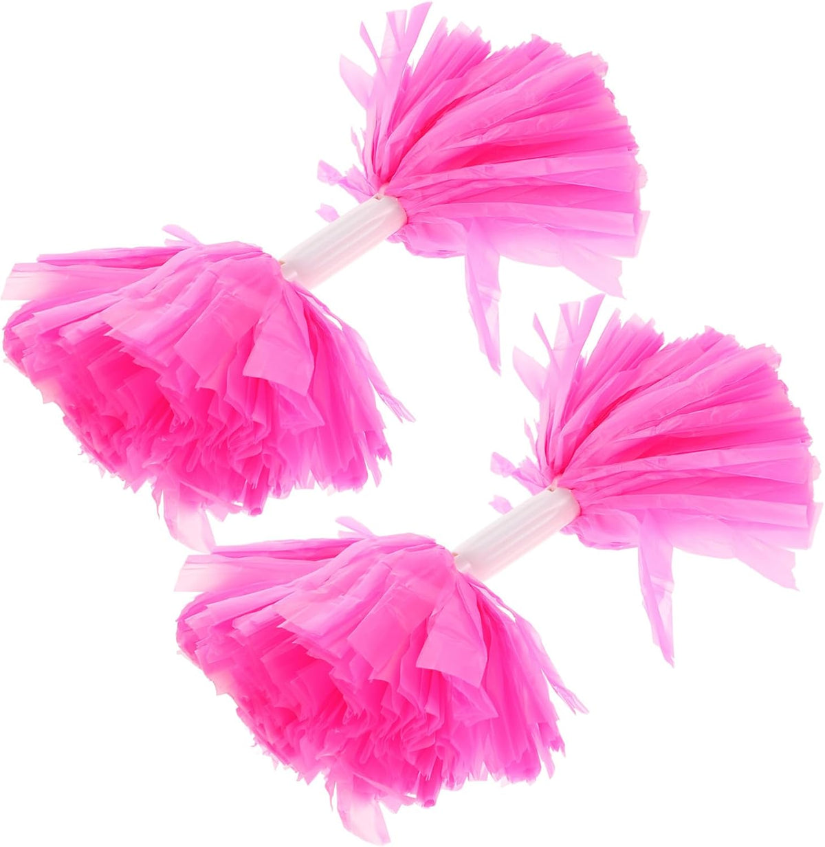 2PCS Pink Cheerleading Pom Poms with Handle Lightweight Portable Handheld Party Cheering Props for Adults Team Sports Event Dance Squad Supplies