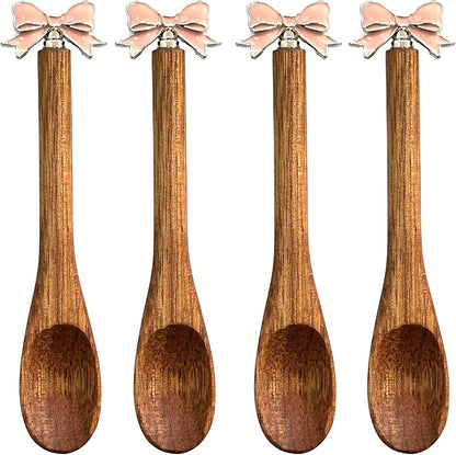 Wooden Stir Spoon for Honey Coffee Stirring Tea Yogurt Jars Small Spoon