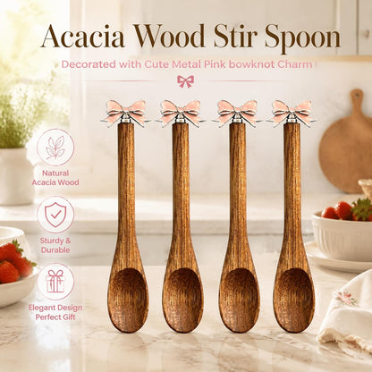 Wooden Stir Spoon for Honey Coffee Stirring Tea Yogurt Jars Small Spoon