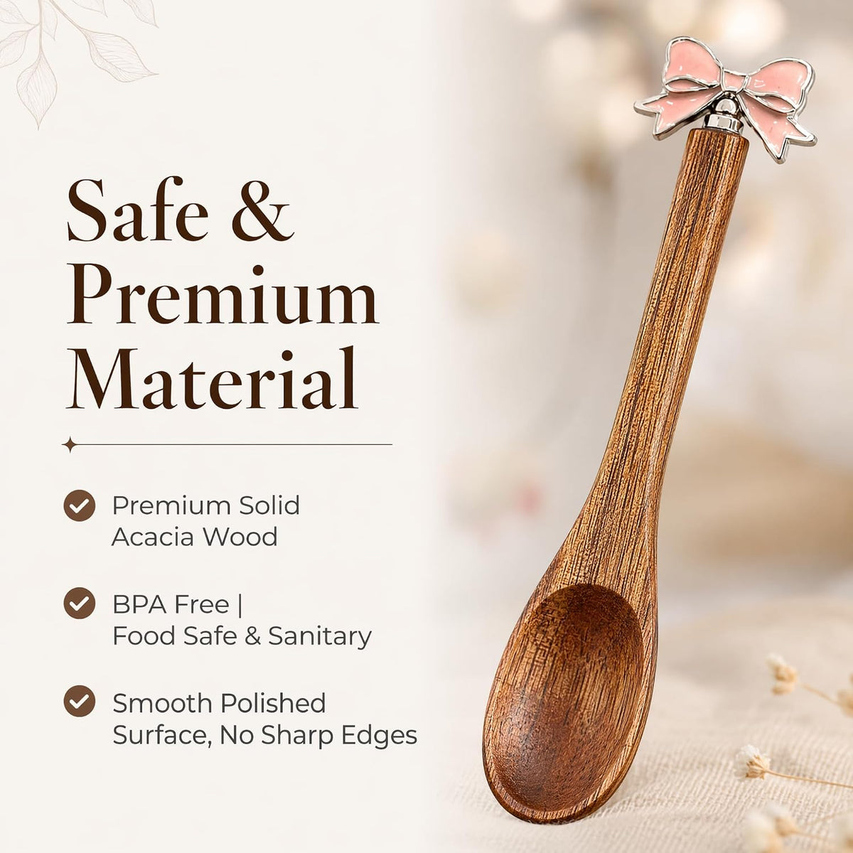 Wooden Stir Spoon for Honey Coffee Stirring Tea Yogurt Jars Small Spoon