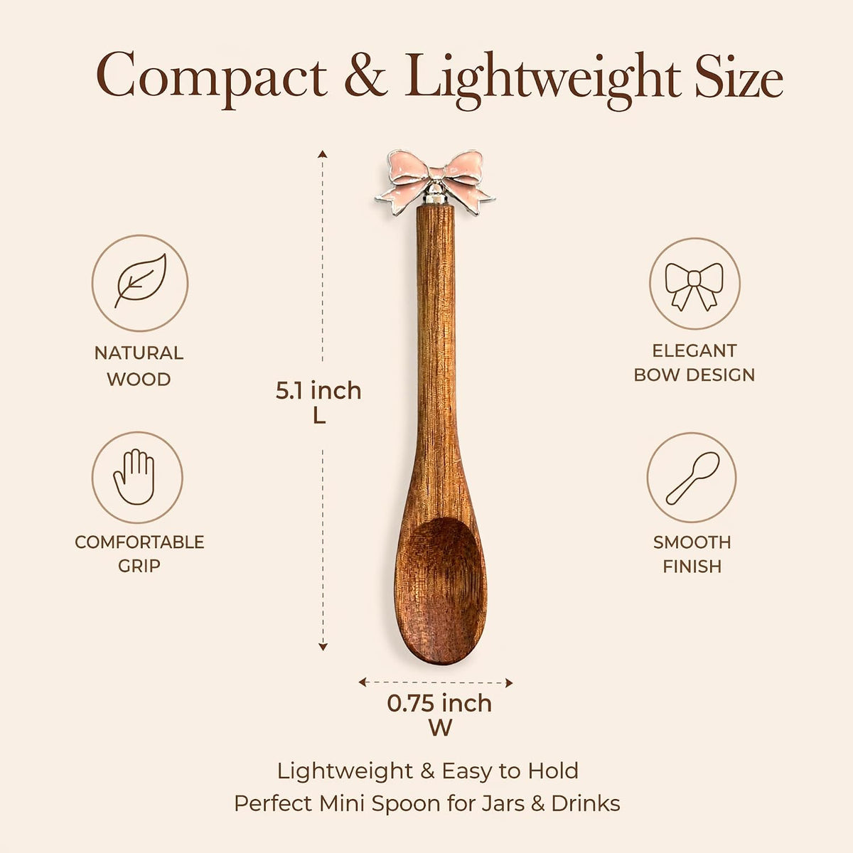 Wooden Stir Spoon for Honey Coffee Stirring Tea Yogurt Jars Small Spoon