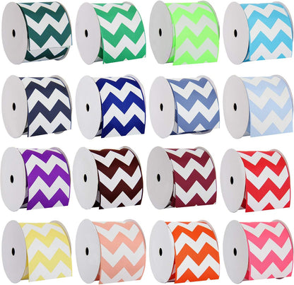 Peach Grosgrain Chevron Ribbon - 2 1/4" x 5 yd | Chevron-striped grosgrain ribbon - perfect for bows, hair clips, gift wrapping & DIY decorations