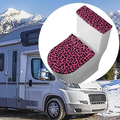 Pink Leopard Print Toilet Seat Cover Set 2 Piece Fashion Toilet Lid Dust Cover Soft Toilet Tank Lid Pads for Bathroom Decoration Universal Fit Size