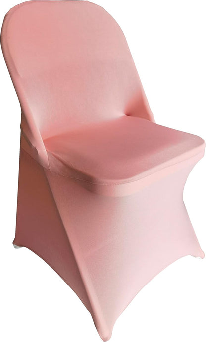 2 Packs Folding Chair Covers Cover for Dining Wedding Party (2, Dusty Pink)