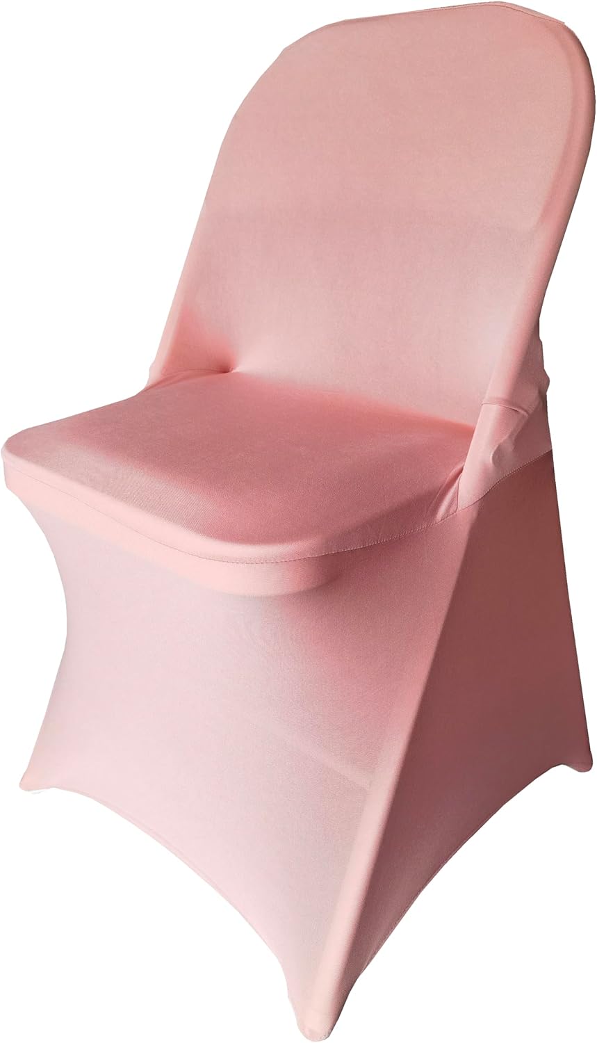 2 Packs Folding Chair Covers Cover for Dining Wedding Party (2, Dusty Pink)