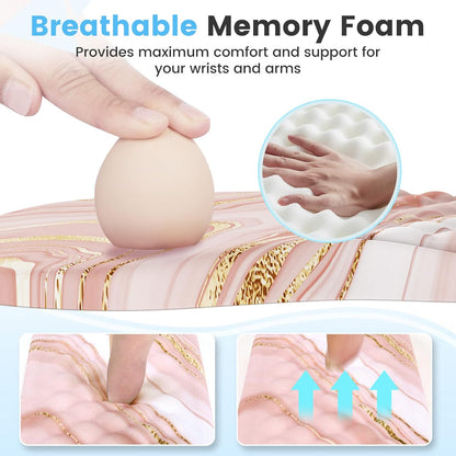 Ergonomic Keyboard Wrist Rest & Mouse Pad Set, Rose Gold Pink