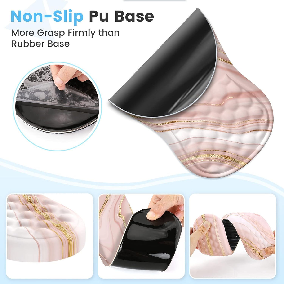 Ergonomic Keyboard Wrist Rest & Mouse Pad Set, Rose Gold Pink