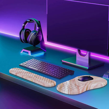 Ergonomic Keyboard Wrist Rest & Mouse Pad Set, Rose Gold Pink