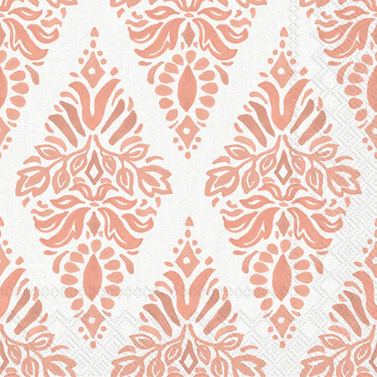 IHR Ideal Home Range Cocktail Napkins Disposable 3-Ply Paper Party Napkin Pack, 5" x 5", Soft Petals (Peach), 20-Count