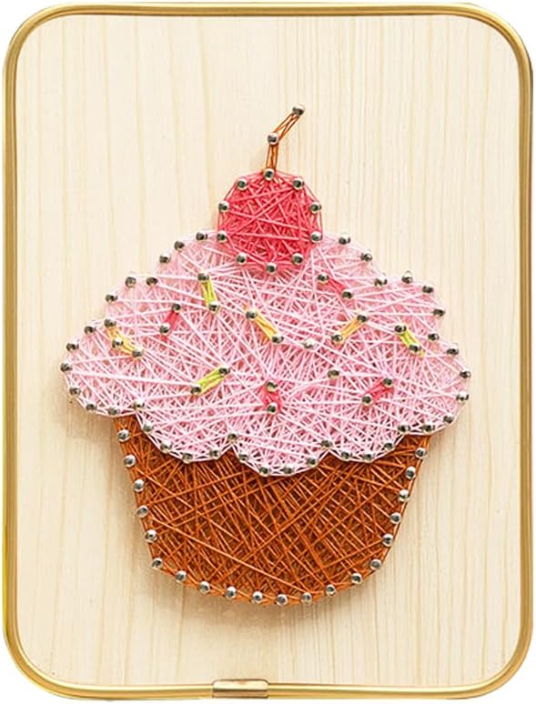 DIY String Art Kit, 3D String Nail Making Kit Art Crafts Kit for Beginners Women Men Students Home Handmade Wall Table Decorations Mother's Day Valentine's Gifts (Pink)
