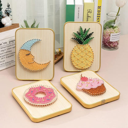 DIY String Art Kit, 3D String Nail Making Kit Art Crafts Kit for Beginners Women Men Students Home Handmade Wall Table Decorations Mother's Day Valentine's Gifts (Pink)