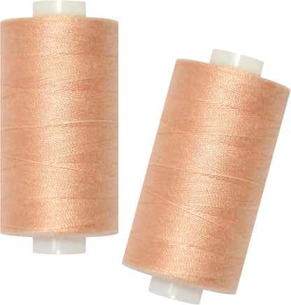 All Purpose Sewing Thread-2 Spools of Hand Polyester Sewing Thread for Sewing Machine for Hand and Machine Sewing(Peach, 2 spools)