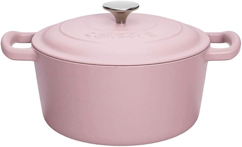 Ceramic Pot Sauce Pan Saucepan with Lid Small Multipurpose Use Cooking Pot for Home Kitchen Even Heating Base (Color : Pink) (Pink)