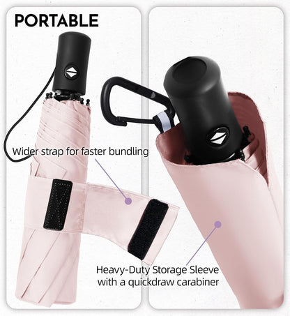 Travel Windproof Umbrella for rain Compact Small Travel size QuickDry
