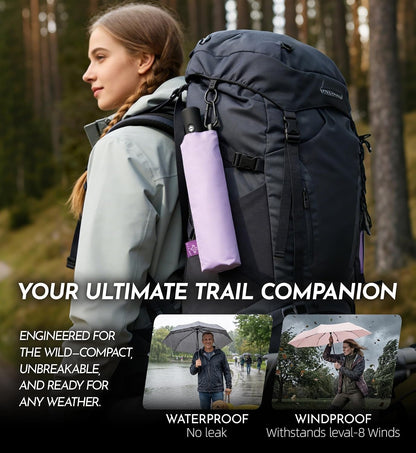 Travel Windproof Umbrella for rain Compact Small Travel size QuickDry