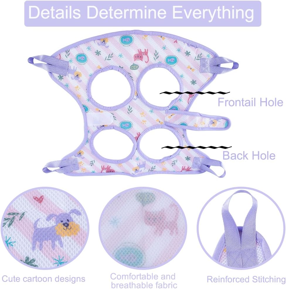 Cat & Dog Restraint Sling for Nail Trimming Foldable Dog Grooming Supet Relaxation Hammock Harness for Pet Grooming S Pink