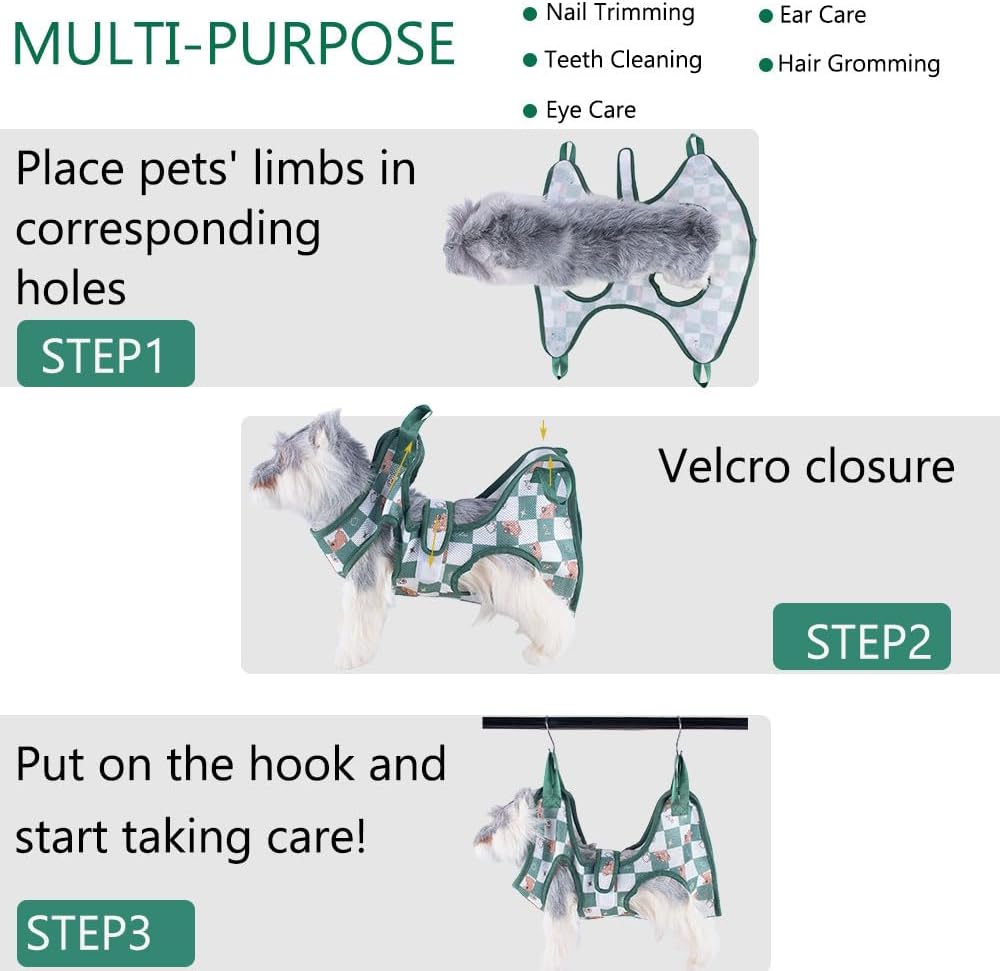 Cat & Dog Restraint Sling for Nail Trimming Foldable Dog Grooming Supet Relaxation Hammock Harness for Pet Grooming S Pink