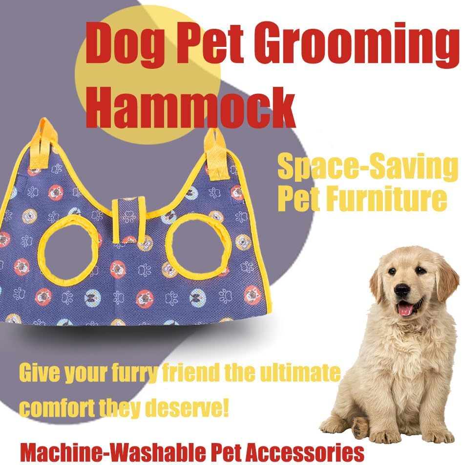 Cat & Dog Restraint Sling for Nail Trimming Foldable Dog Grooming Supet Relaxation Hammock Harness for Pet Grooming S Pink
