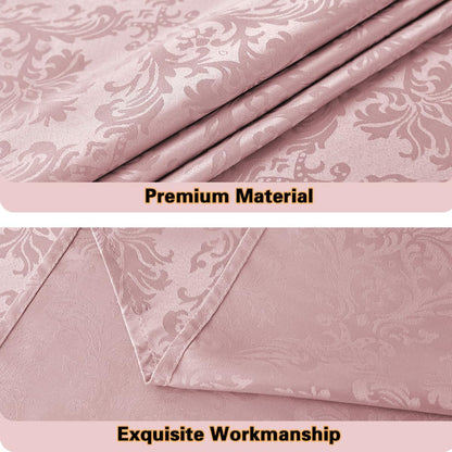 Floral Jacquard Tablecloth Rectangle 60 x 84 Inch, Pink