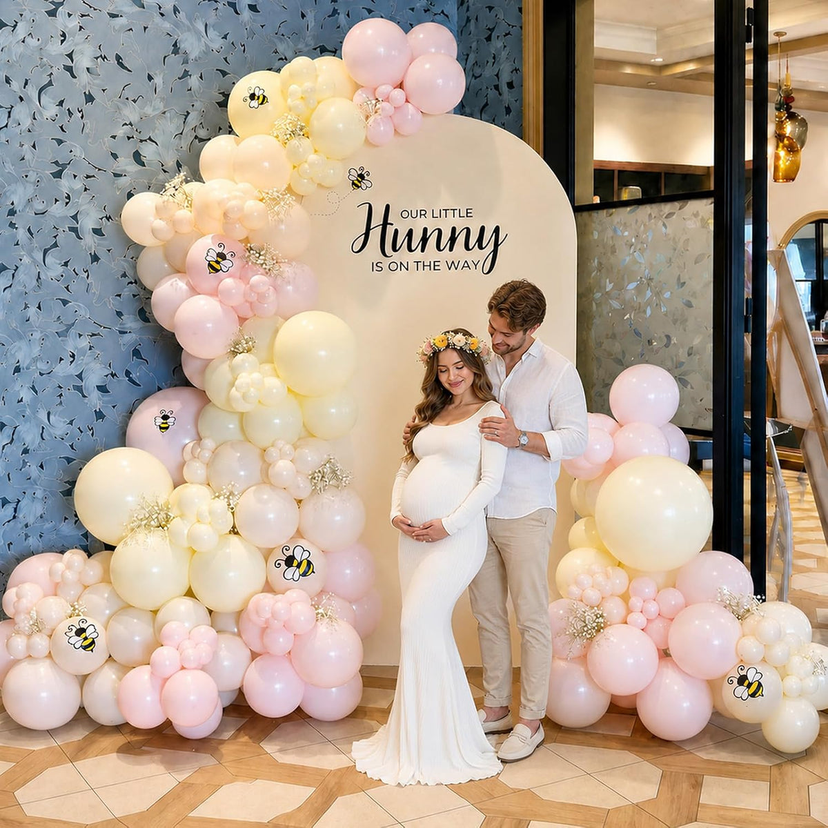 Pink and Yellow Balloons, 60 Pcs 12 Inch Light Pink Yellow Sand White