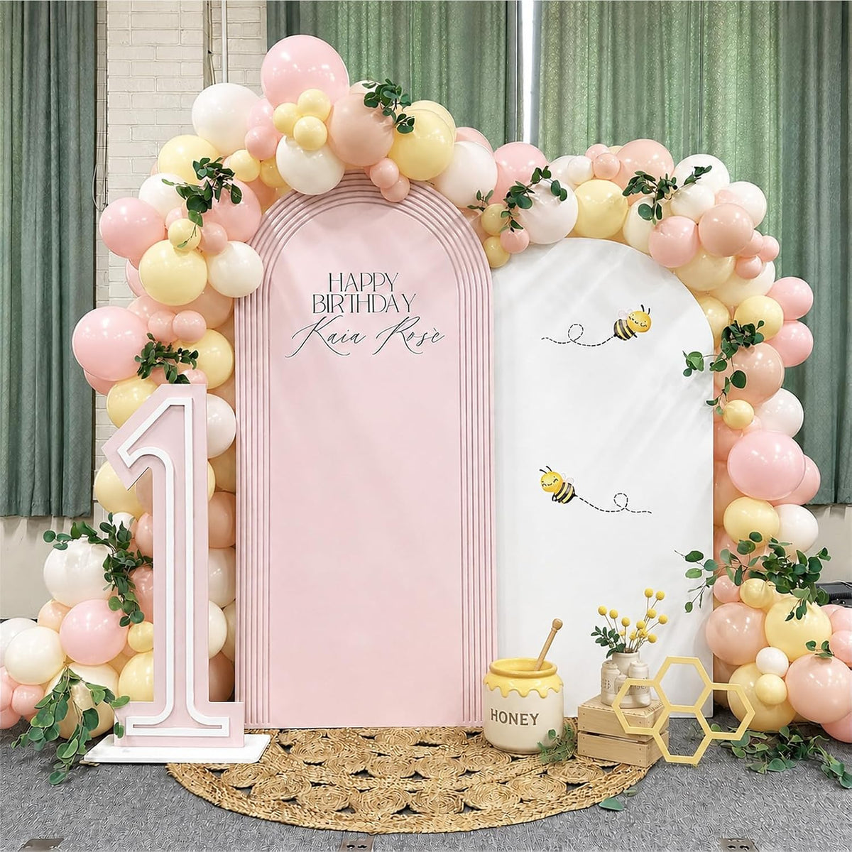 Pink and Yellow Balloons, 60 Pcs 12 Inch Light Pink Yellow Sand White