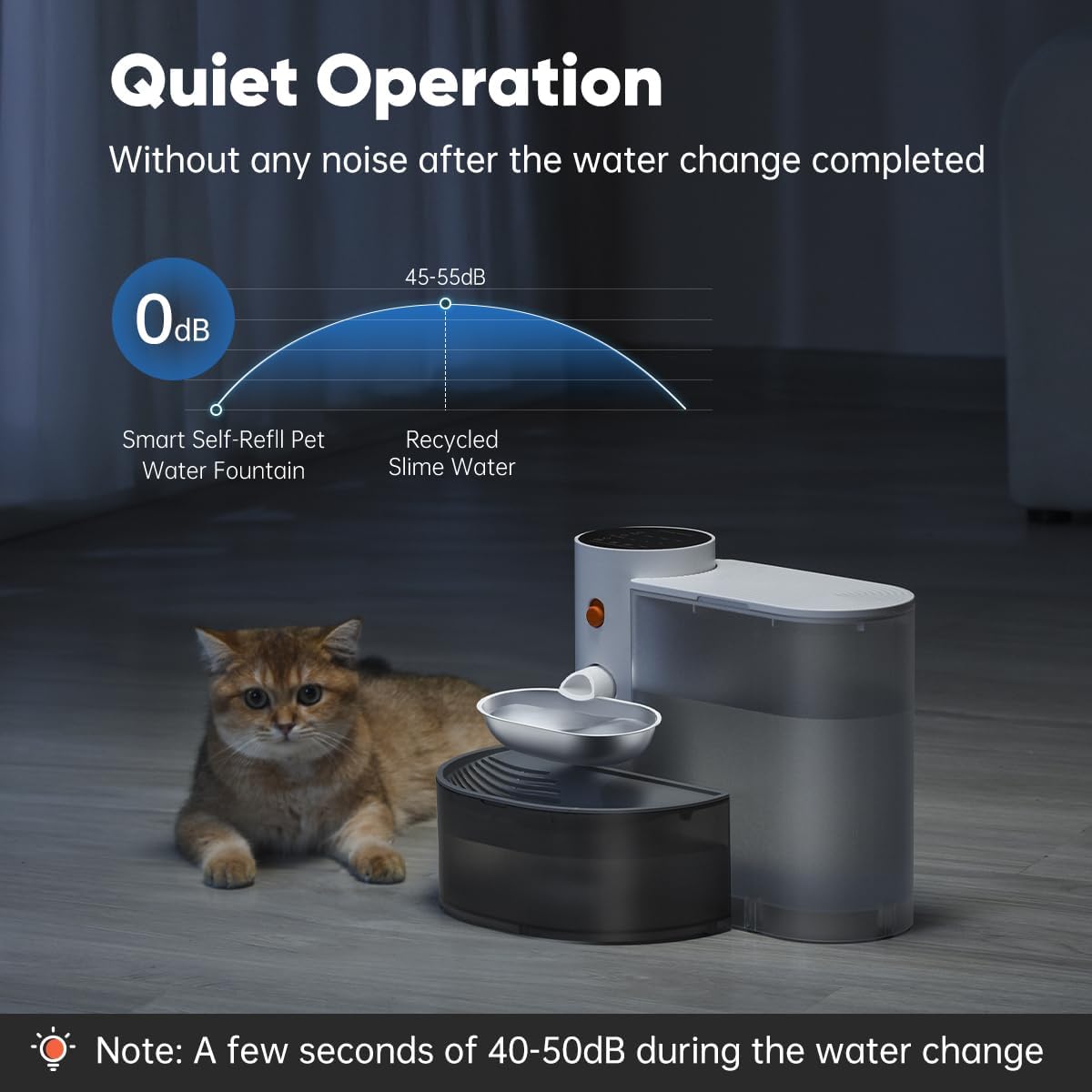 Petgravity Smart Cat Water Dispenser - Stainless Steel Water Bowl, Self-Refill Cat Water Fountain Automatic Water Dispenser for Cats & Small Dogs, 3.5L/118.4oz