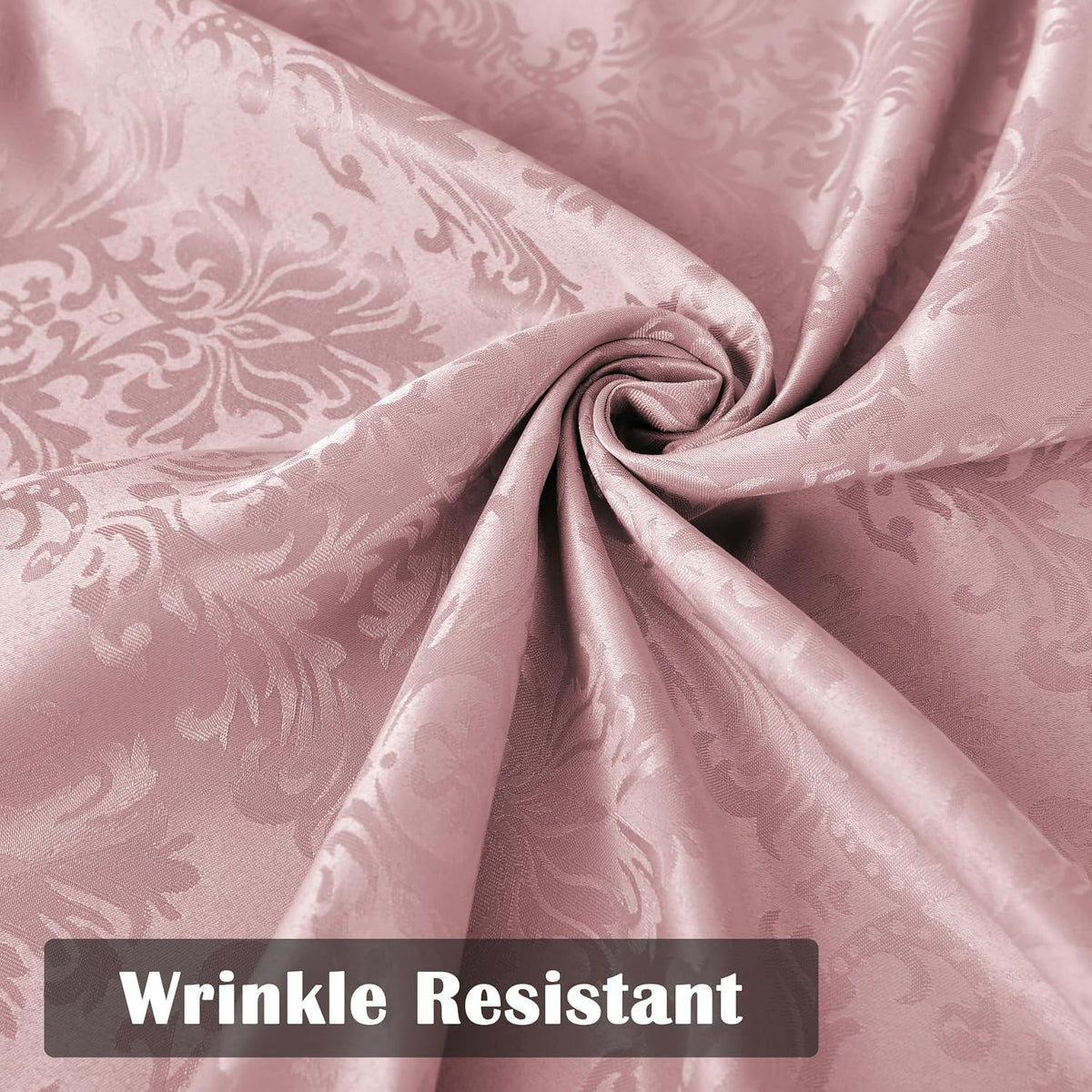 Pink Jacquard Damask Rectangular Tablecloth 60 x 84 Inch