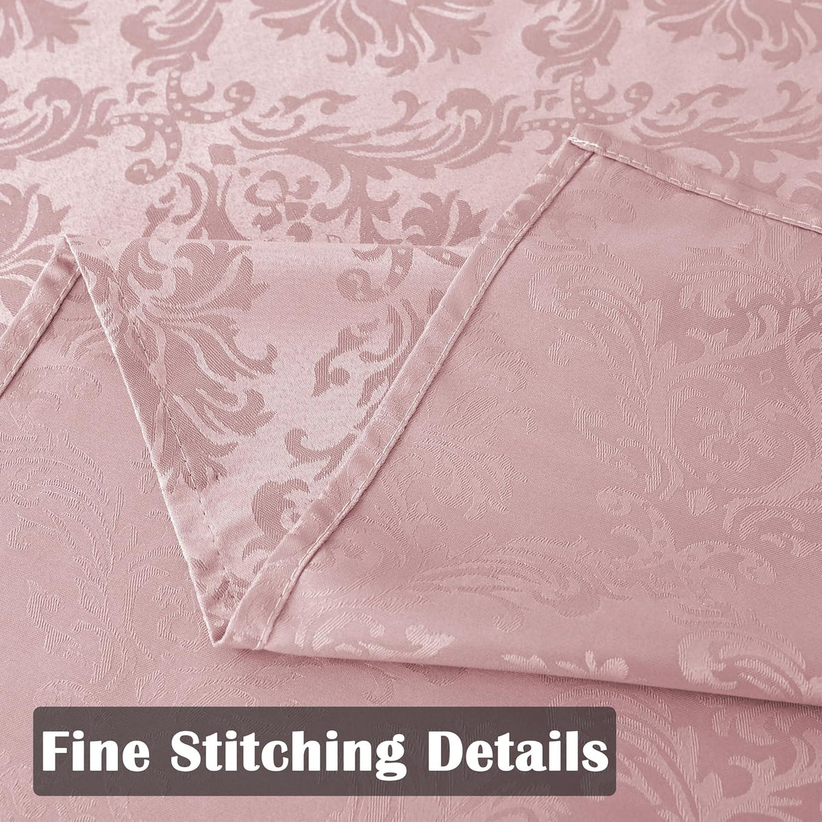 Pink Jacquard Damask Rectangular Tablecloth 60 x 84 Inch
