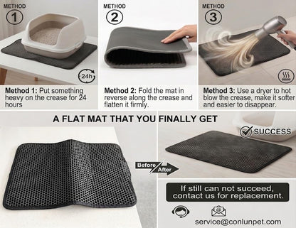 Cat Litter Mat New Size 23.6"x14.6" for Small Spaces, Upgrade Super Waterproof Back Layer Litter Box Mat, Non Slip, Durable, Soft on Paws Kitty Trapping Matt, Pink