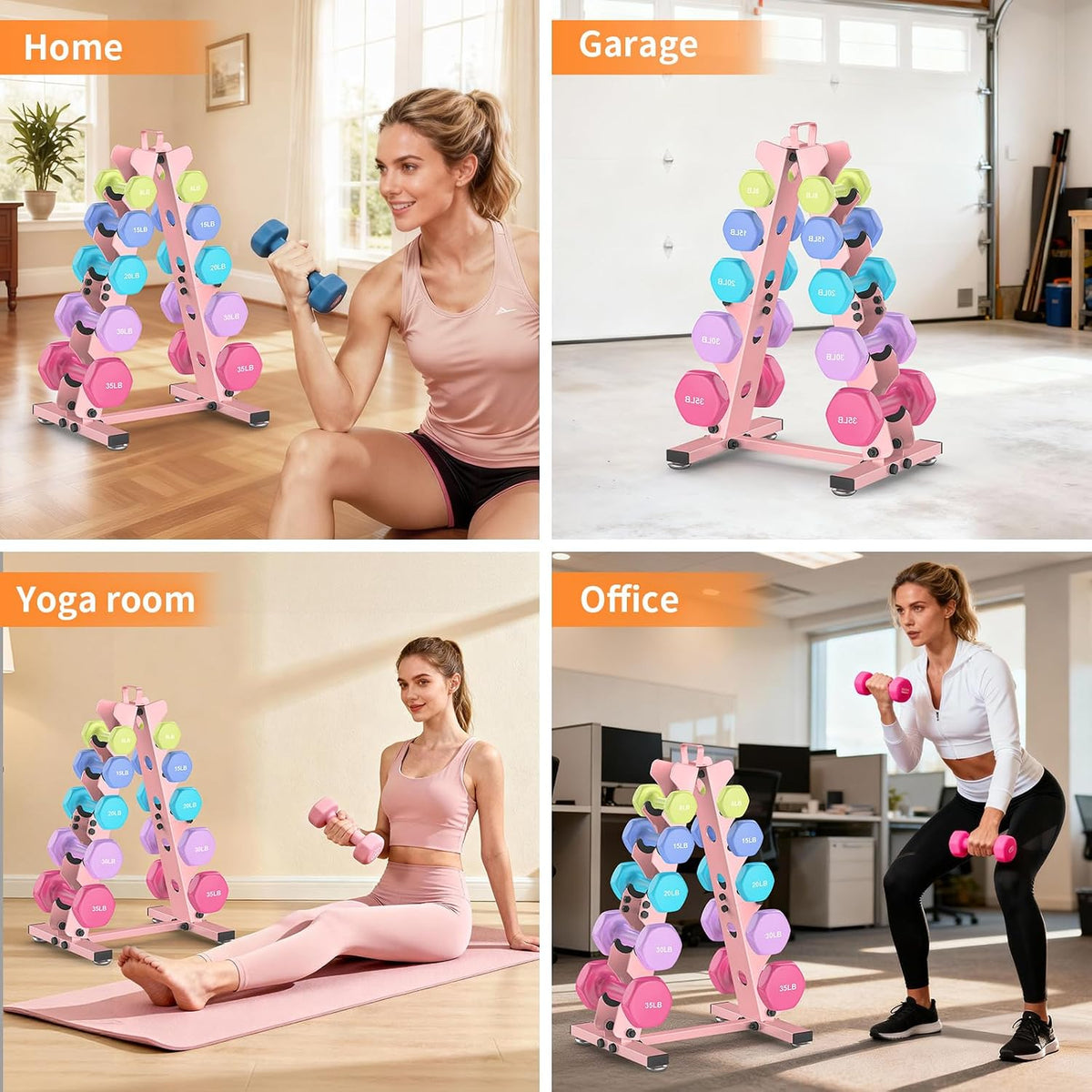 6-Tier|5-Tier|4-Tier|2-Tier Dumbbell Rack Stand Only for Home Gym