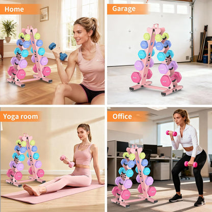 6-Tier|5-Tier|4-Tier|2-Tier Dumbbell Rack Stand Only for Home Gym