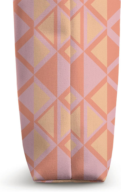 Modern Abstract Geometric Lattice Design in Peach and Pink Tote Bag