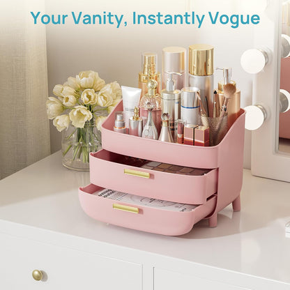 3-Tier Skincare Makeup Organizer, Pink