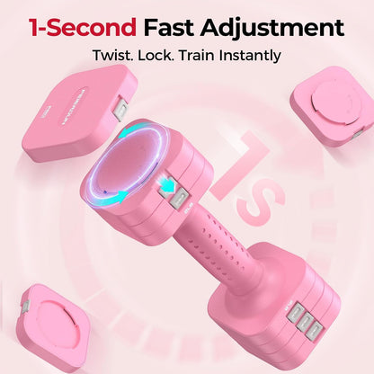 DB3 5-in-1 Adjustable Dumbbell Set, 6LB/10LB Pair Adjustable Weights for Women at Home, Dual Locking Stable Hand Weights with TPU Soft Handle, Home Gym, Rehab, Pilates, Yoga, Strength Training