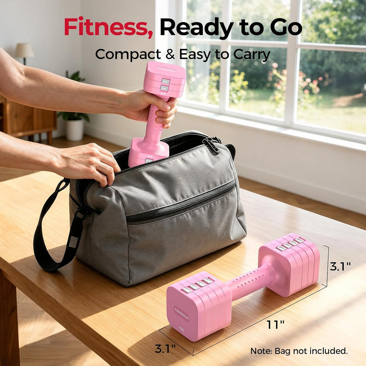 DB3 5-in-1 Adjustable Dumbbell Set, 6LB/10LB Pair Adjustable Weights for Women at Home, Dual Locking Stable Hand Weights with TPU Soft Handle, Home Gym, Rehab, Pilates, Yoga, Strength Training