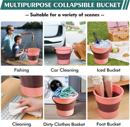 Collapsible Bucket 4.5 Gallon/17L Large Capacity Foldable Cleaning Buckets