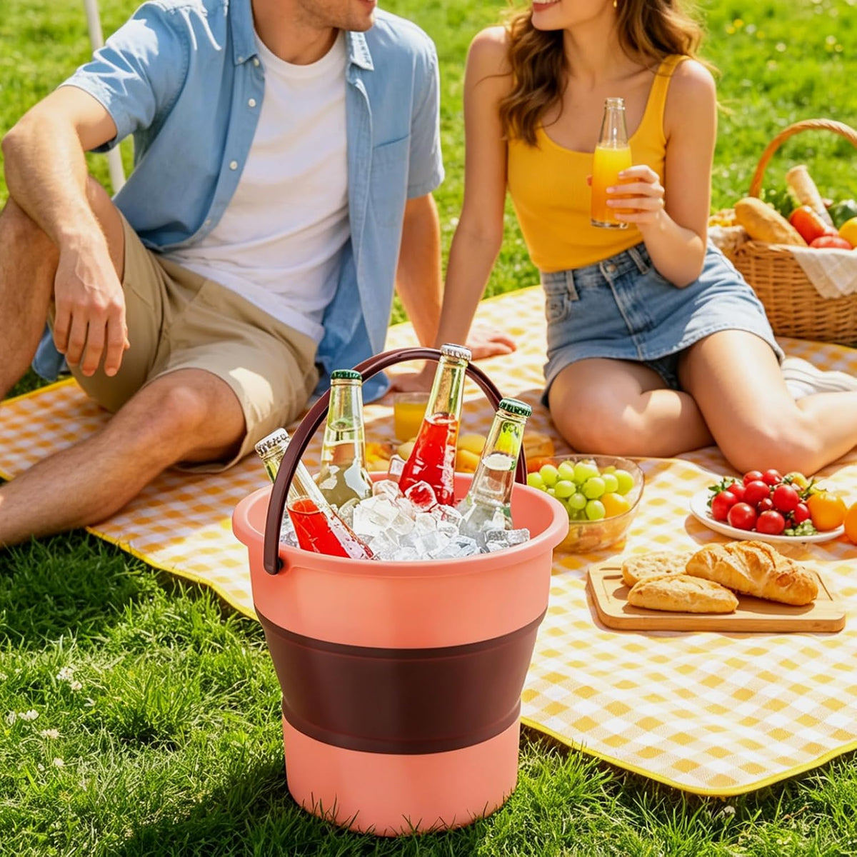 Collapsible Bucket 4.5 Gallon/17L Large Capacity Foldable Cleaning Buckets