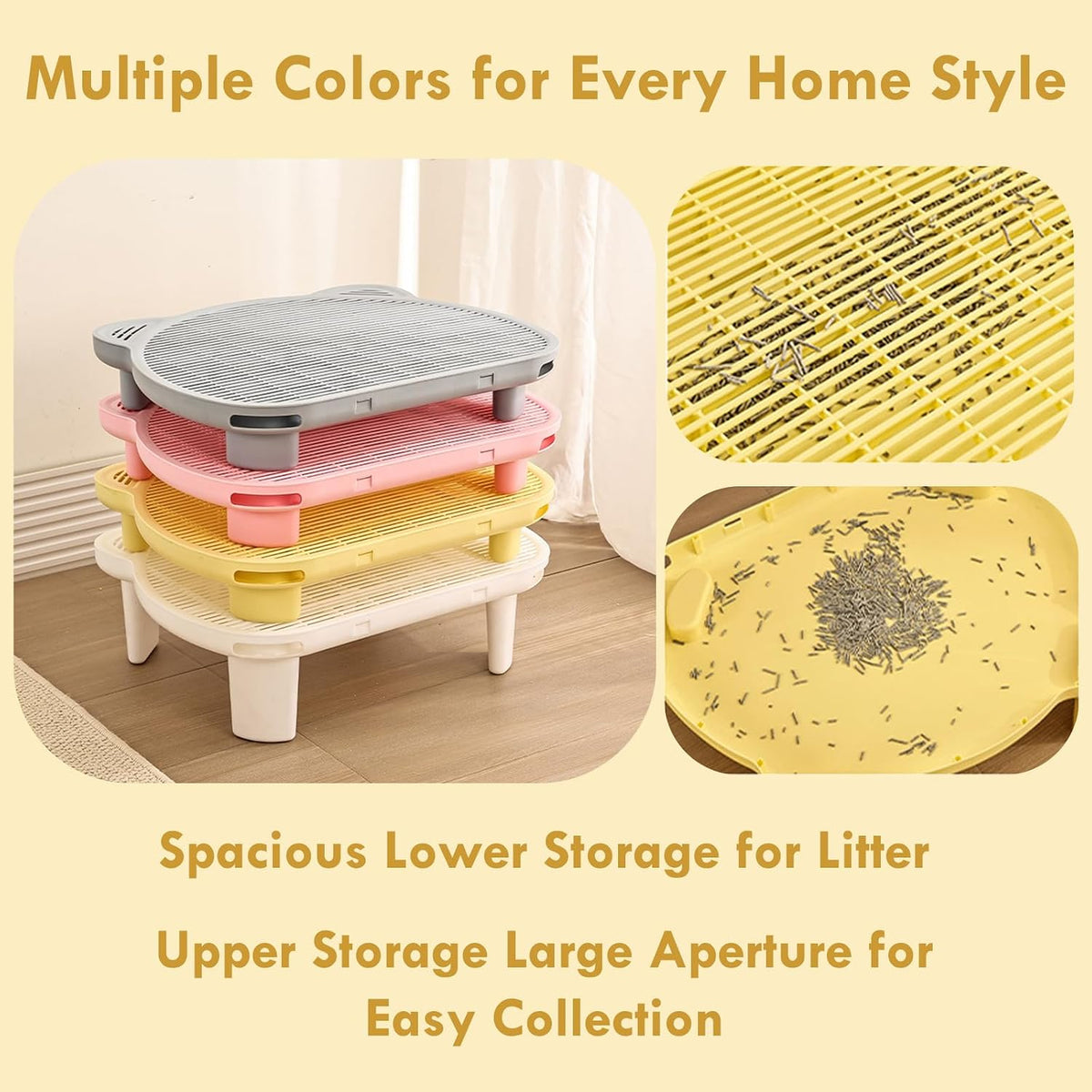 SpaceTime Cat Litter Mat Litter Trapping Mat,20.08"x15.94"x5.91"Large Dual-Layer Cat Litter Box Mat for Kitty,Floor Protection,Waterproof Urineproof(Pink)
