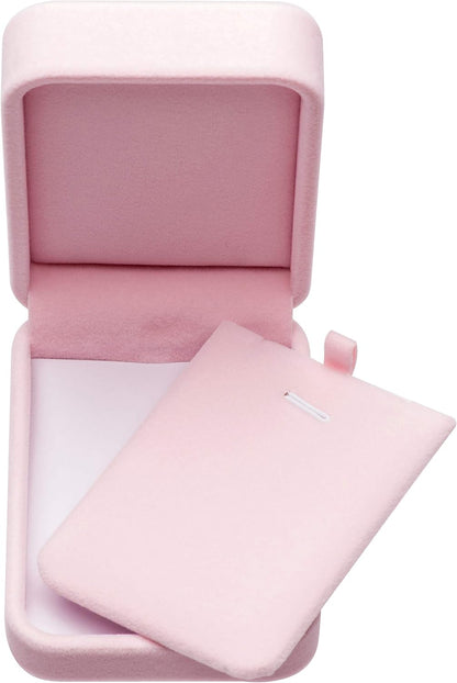 Classic Velvet Jewelry Gift Box Case for Necklace Pendant (Pink)